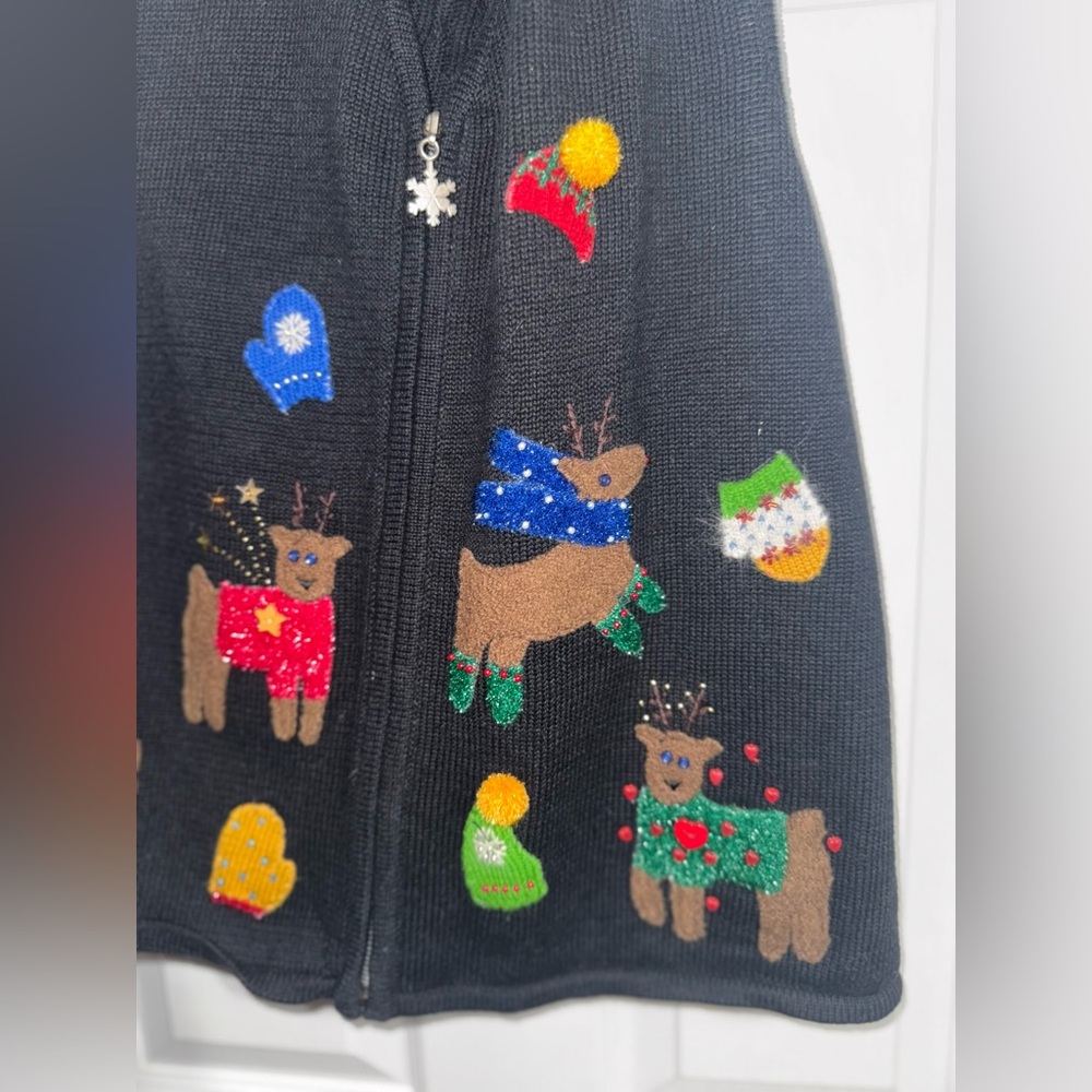 Vintage Christmas Holiday Vest With Jingle Bells by Marisa Christina The Christm - Picture 2 of 4